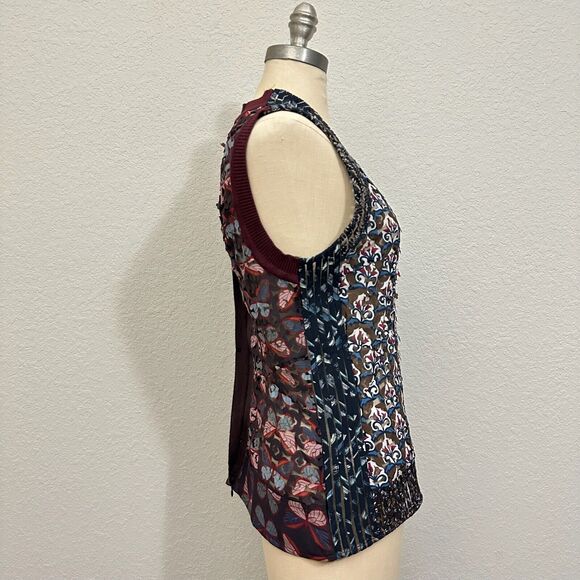 BRYON LARS Beauty Mark Lasercut Top Multi Floral Sleeveless Goth - Picture 6 of 10